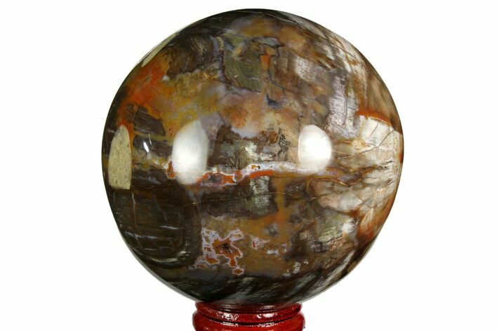 Bargain, Colorful Petrified Wood Sphere - Madagascar #169143